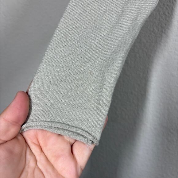 Zara Size Small Sweater Mock Neck Gray Corset Style Knit Two Toned Long Sleeves - Picture 6 of 10